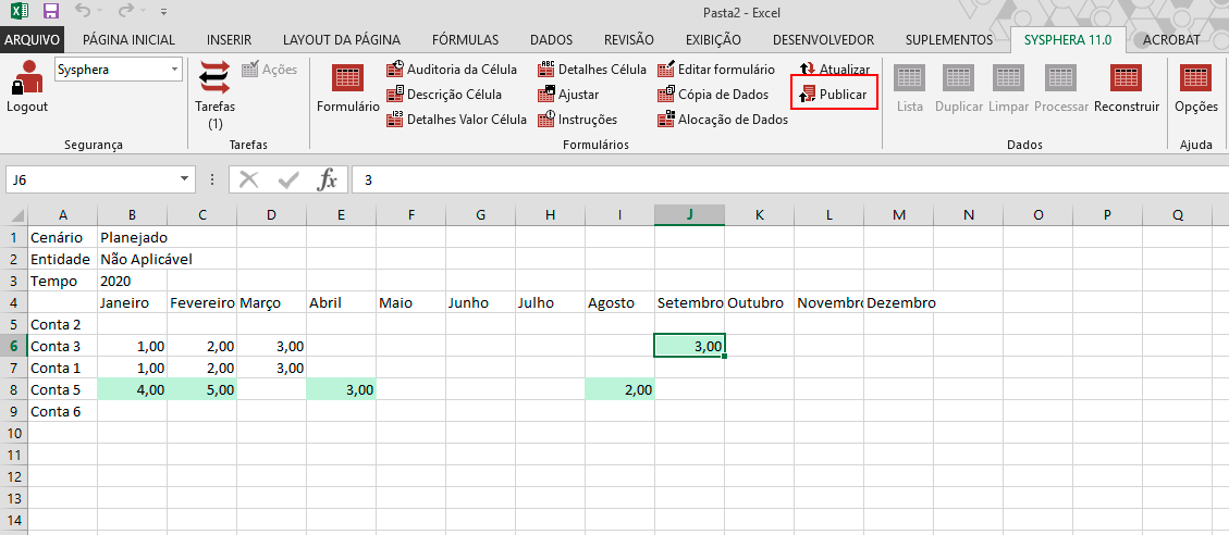 Figure 40 Publish Data via Excel Add-In