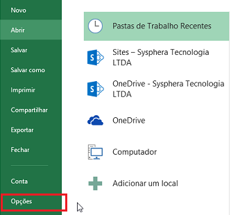 Figure 46 Options Menu