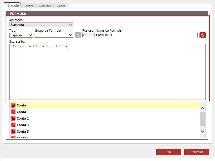 Figure 9 Formula Tab Fields