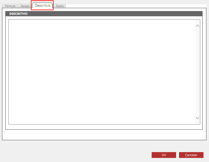 Figure 11 Descriptive Tab of the Formula