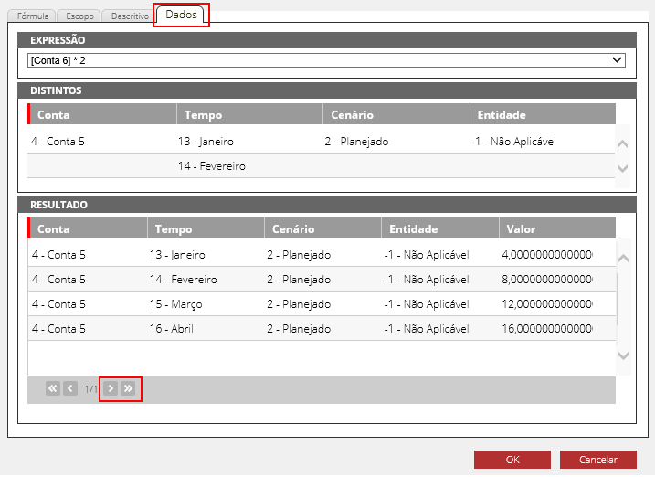 Figure 12 Data Tab of the Formula