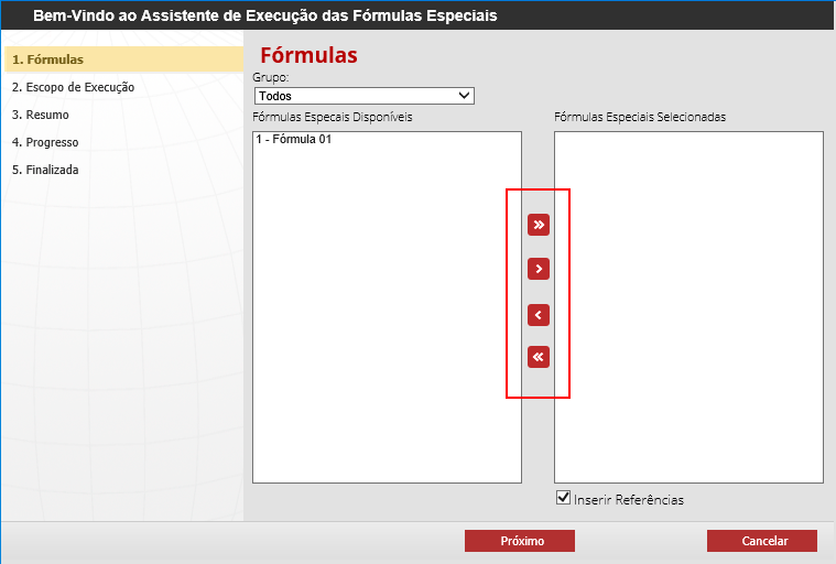 Figure 20 Selection of special formulas