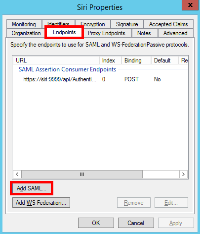 Figure 19: Endpoints Screen