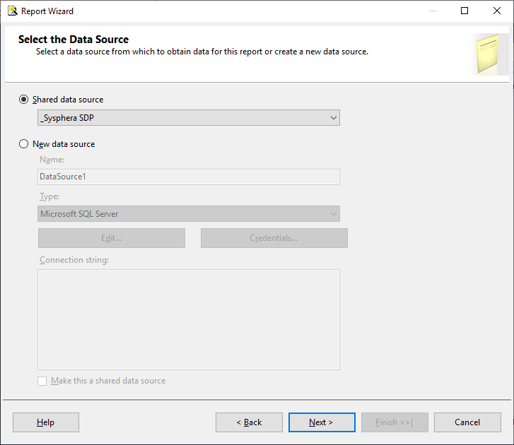 Figure 43 Select the Data Source Screen