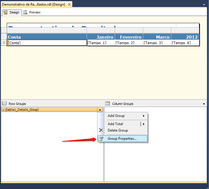 Figure 76 Selecting Group Properties