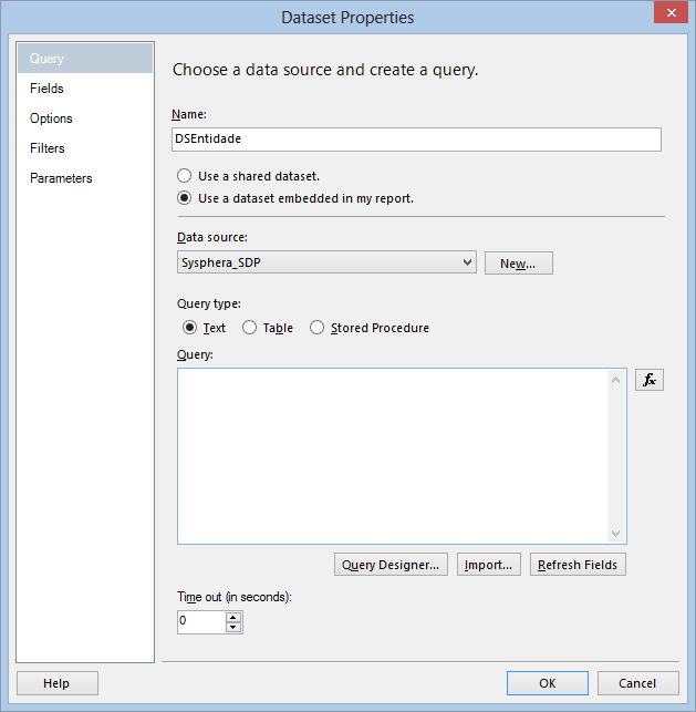 Figure 96 Defining the parameter query