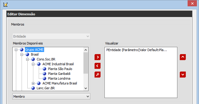 Figure 107 Selected parameter with a default member