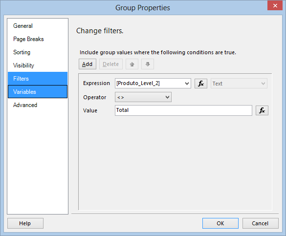 Figure 122 Group Filter Configuration