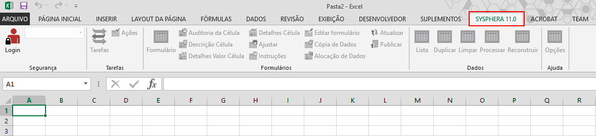 Figura 25 Barra de menús de Excel con el menú T6 Planning 11.1