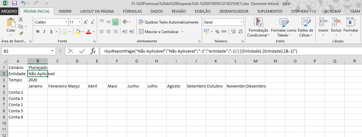 Figura 34 Visualización de formulario en Excel sin iniciar sesión
