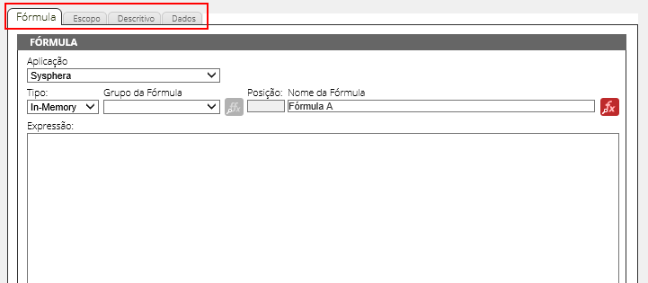 Figura 8 Pantalla de fórmula
