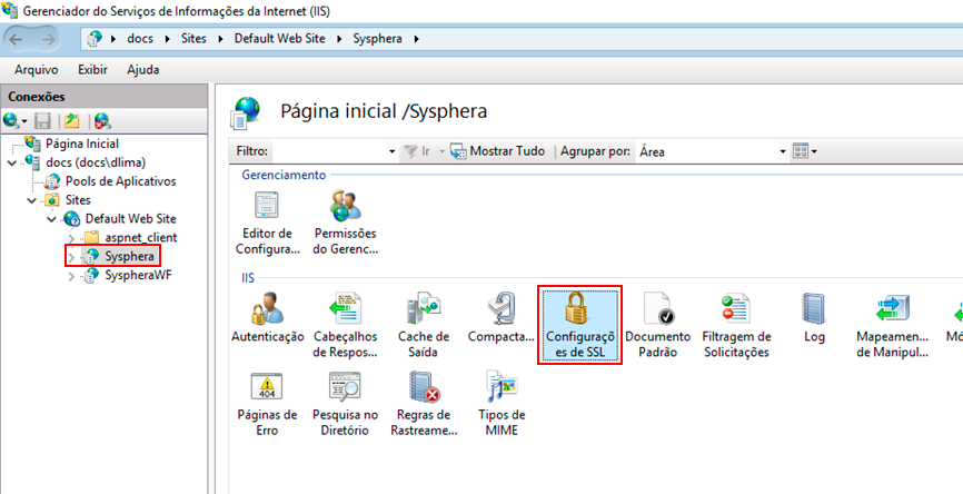 Figura 29 Configuraciones de SSL