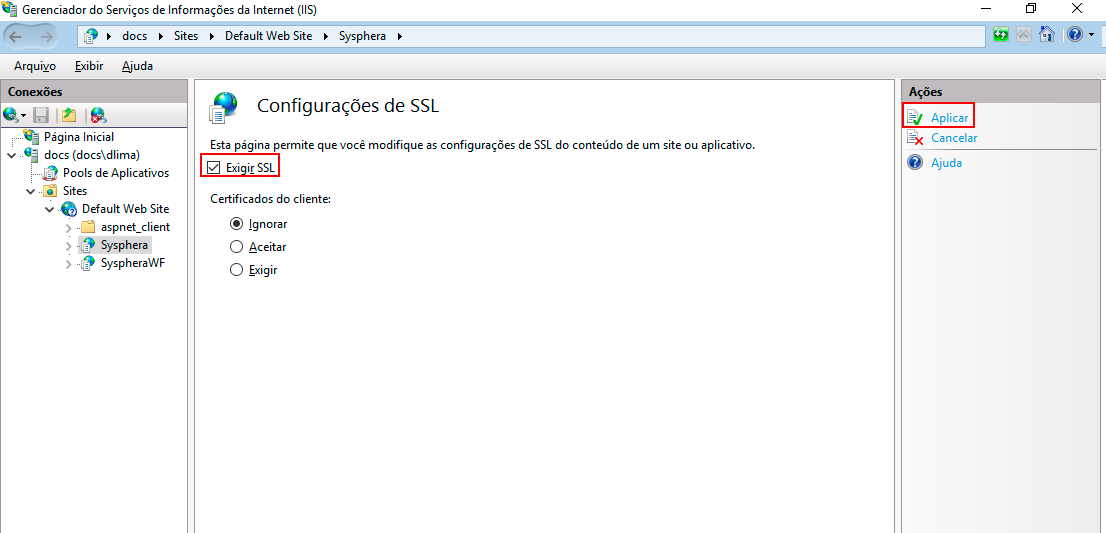 Figura 30 Requerir SSL