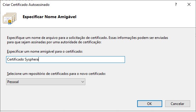 Figura 33 Crear Certificado Auto-firmado