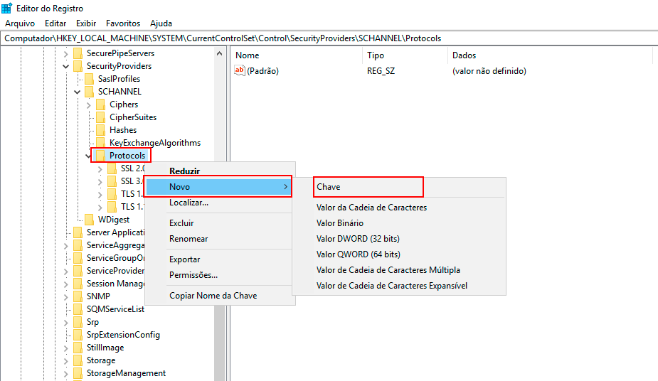 Figura 77 Crear Nueva Chave TLS 1.2