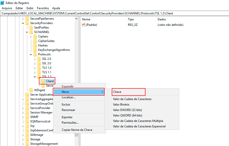 Figura 80 Cria Valor DisabledByDefault