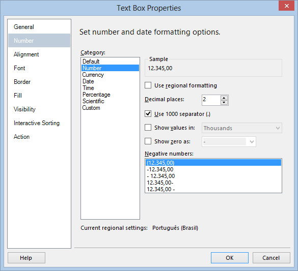 Figura 75 Configurando Text Box Properties