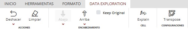 Pestaña Exploración de Datos