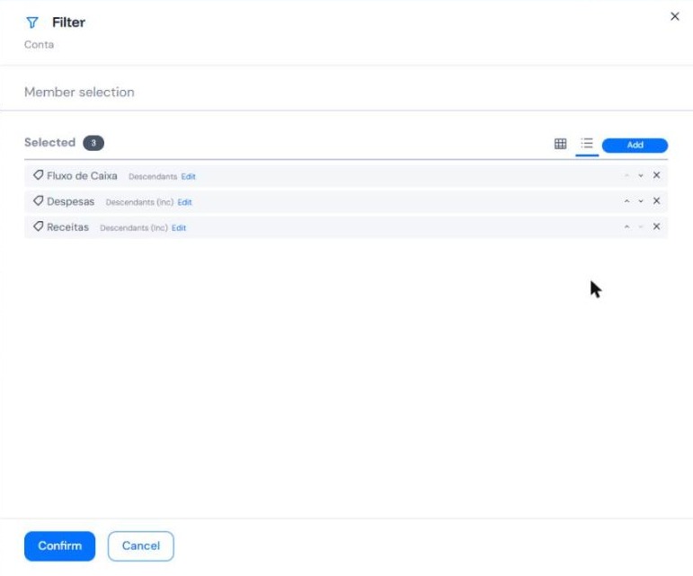 Filter - Selected members