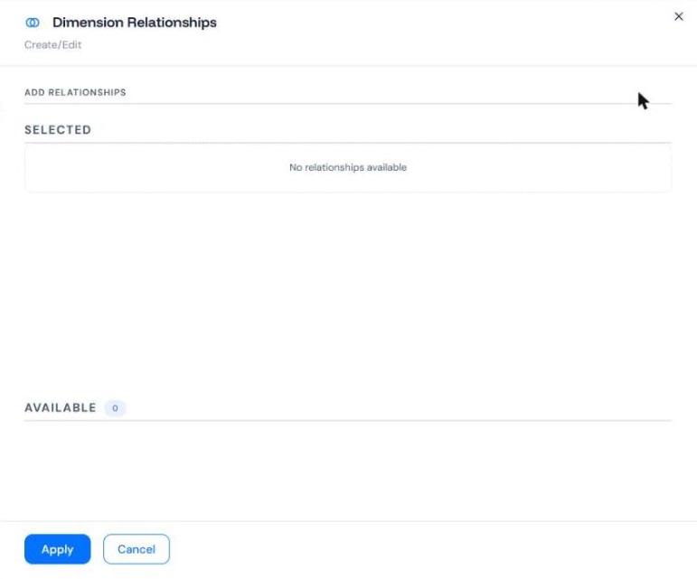 Dimension Relationships - Manage