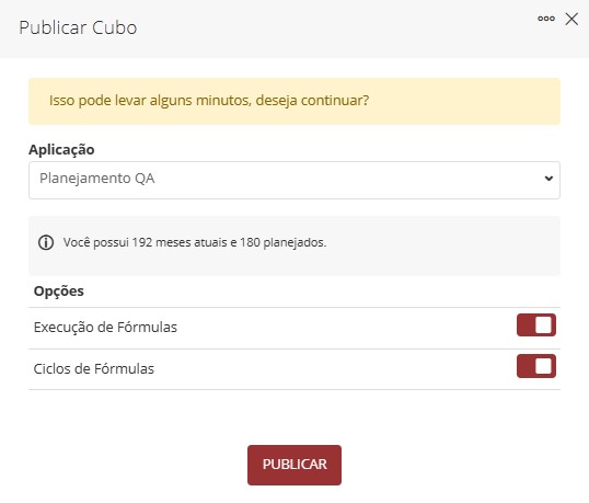 Publicação do cubo