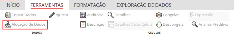 página de alocação