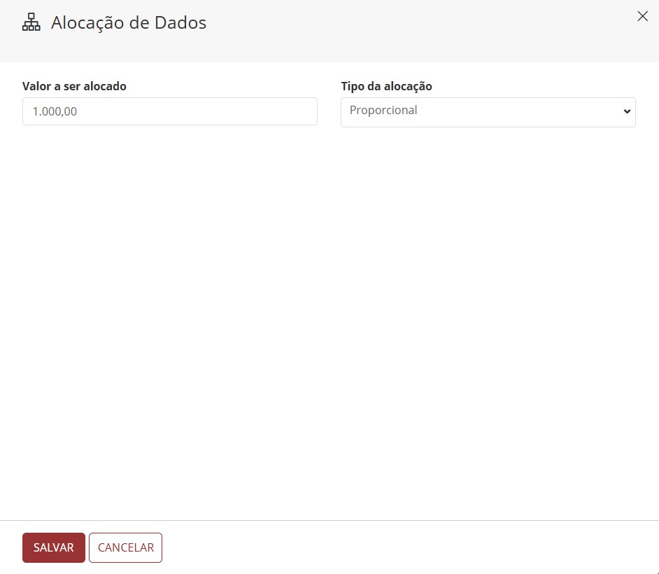 página de alocação proporcional