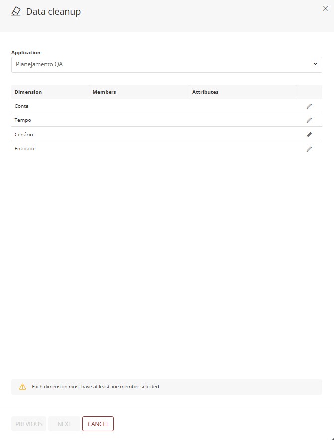 Clear Data Panel