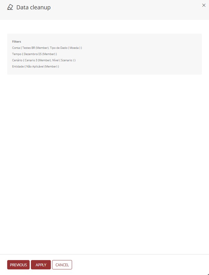 Data cleanup summary step