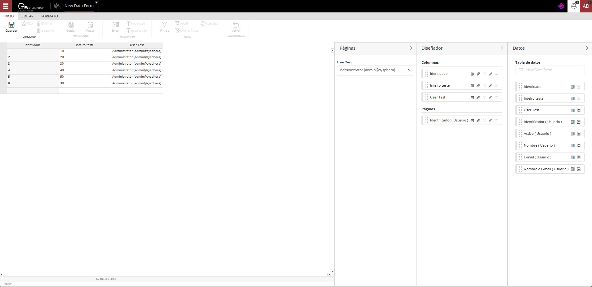 página de asignación proporcional