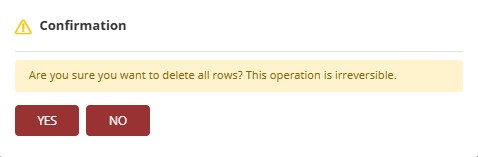 Confirmation Window - Delete All Records