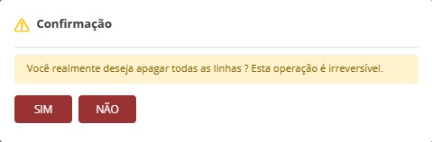 Janela de Confirmação - Excluir Todos os Registros