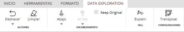 Pestaña Exploración de Datos