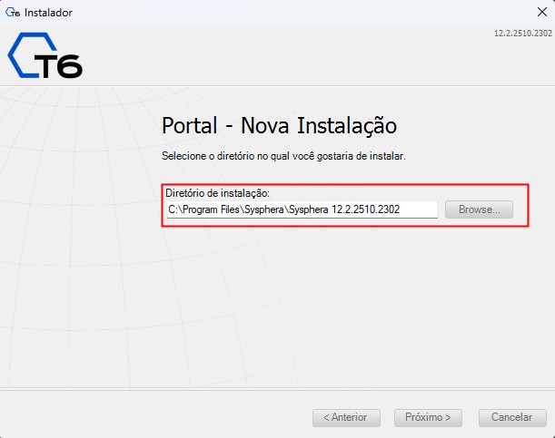Diretório de Instalação do Portal
