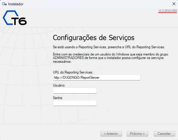 Configurações do Reporting Services
