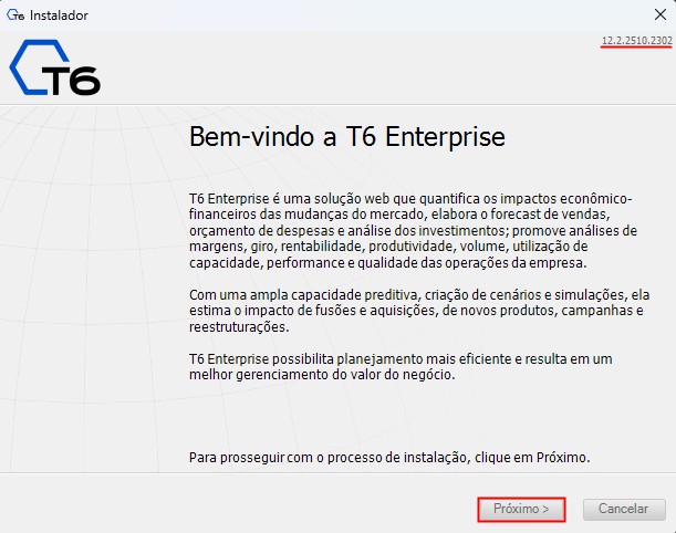 Tela Inicial do Instalador