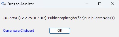 Erro de Aplicação Pendente de Publicação