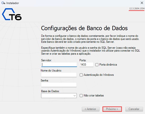 Configurações de Conexão com o Banco de Dados