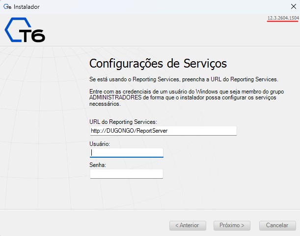 Configurações do Reporting Services