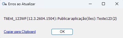 Erro de Aplicação Pendente de Publicação