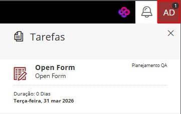 notificação de tarefa do workflow
