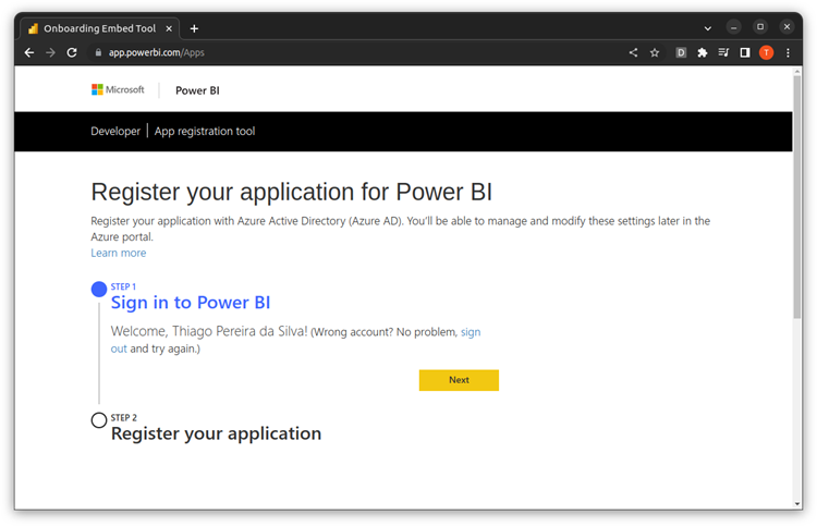 Login Power BI