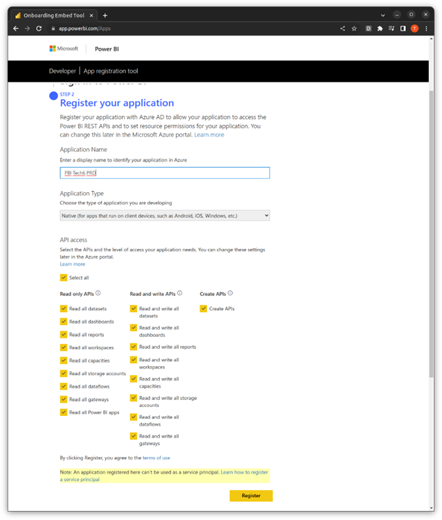 Configuração da Aplicação Power BI