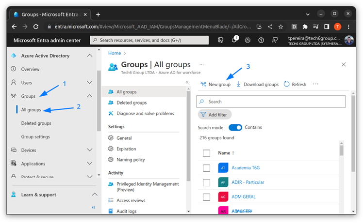 Criar Novo Grupo Power BI