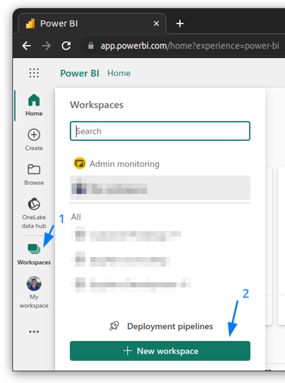 Criar Novo Workspace Power BI
