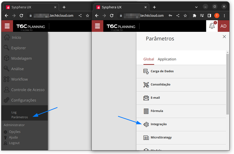 Configurar Integração no T6 Planning