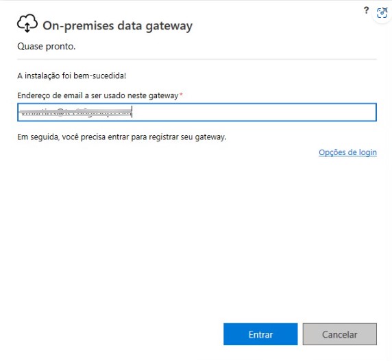Power BI account email input page.