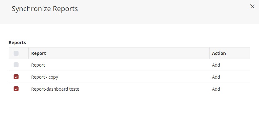Synchronization confirmation panel