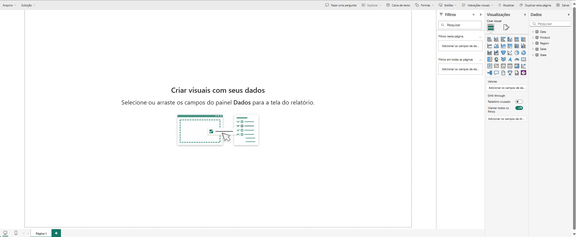 Painel lateral do relatório