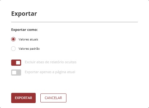 notificação de exportação em andamento